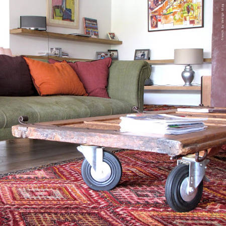 ideas and ways to repurpose upcycle recycle use old doors coffee table with castors wheels