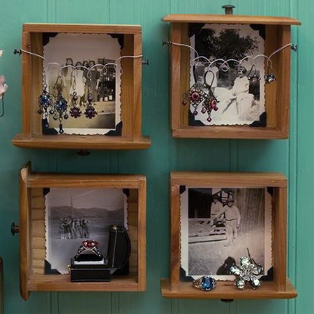 Repurpose an old drawer into a photo gallery