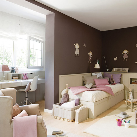 Space-saving design for childrens bedrooms built in and modular furniture