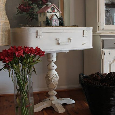 old vintage suitcase coffee side table