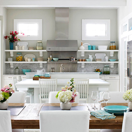 decorating with white living spaces interiors in kitchen and dining room