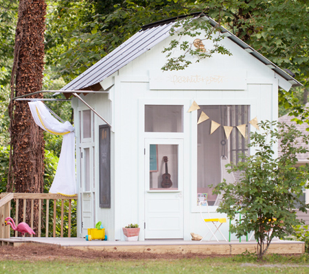 turn old hut into childrens outdoor playhouse
