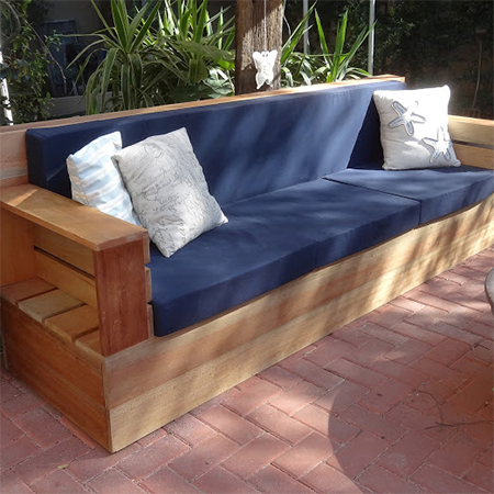 diy modern outdoor patio sofa with bull denim cushion covers