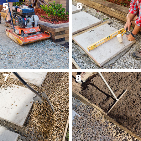 design make create lay decorative gravel and paver path walkway