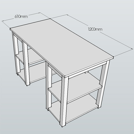 DIY easy home office or child's desk diagram plan