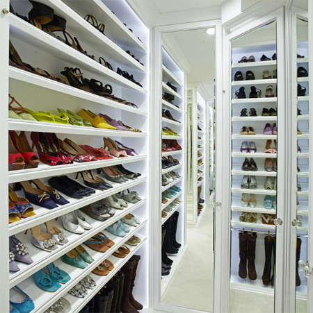 Shoe storage ideas built in shelves