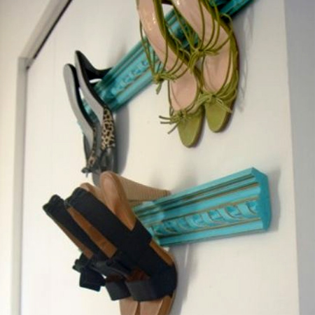 Shoe storage ideas wall mounted moulding trim