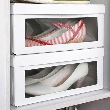 Shoe storage ideas recycled boxes with display window