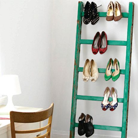 Shoe storage ideas stepladder shelf