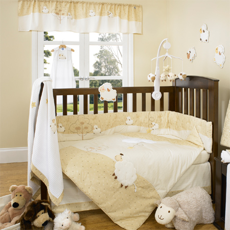 Decorate a gender-neutral nursery with a lamb or sheep theme