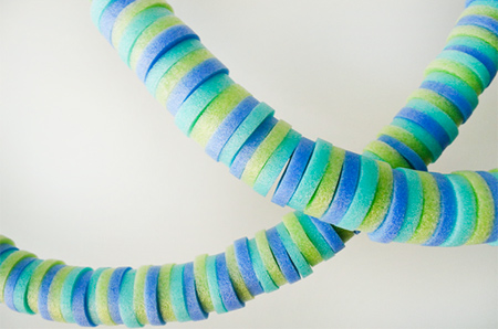 Get crafty with pool noodles and make a colourful garland 