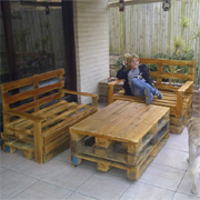 Outdoor furniture from timber pallets