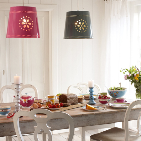 Colourful ideas for a casual eat-in kitchen diy lights