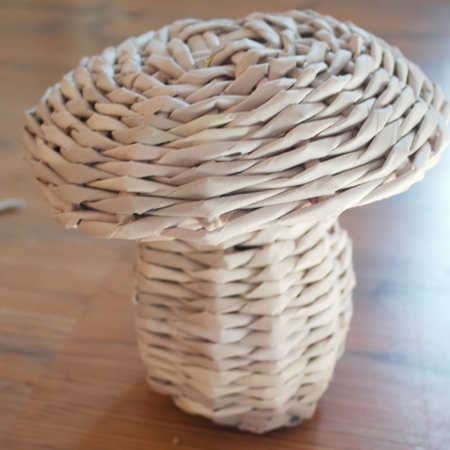 newspaper paper weave decorative toadstool roller paper tubes
