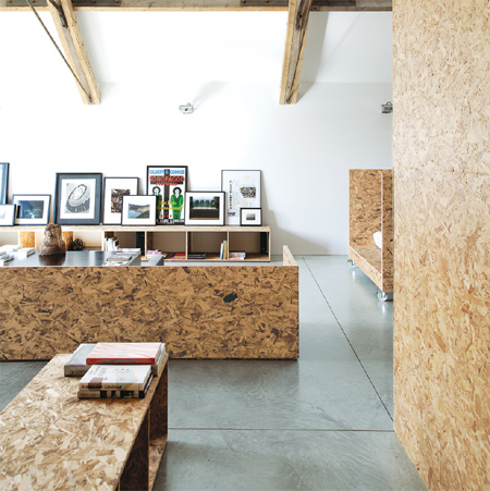 Decor and furniture using OSB - oriented strand board PG Bison