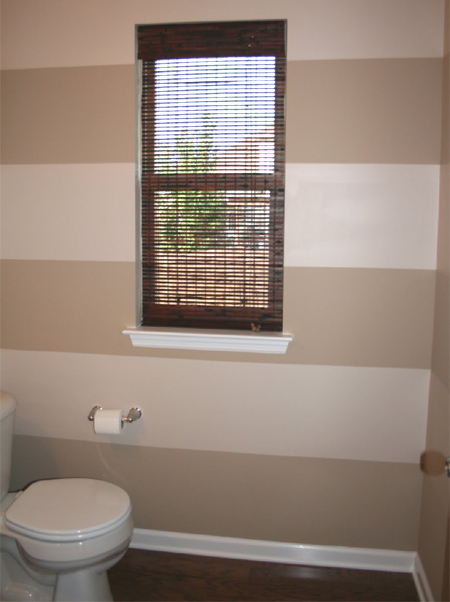 Adding painted stripes to a bathroom