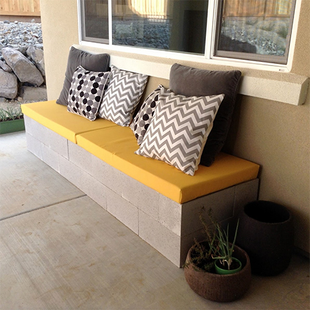 how to make diy concrete block garden bench