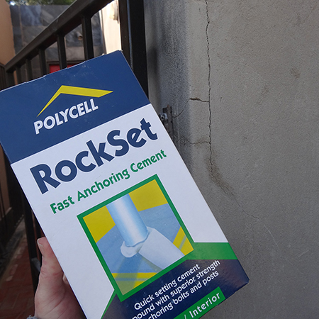 Polycell Rockset to fix up chips in exterior walls