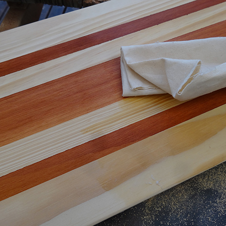 how to make a table board applying antique wax