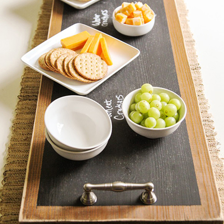 how to make a chalkboard table board