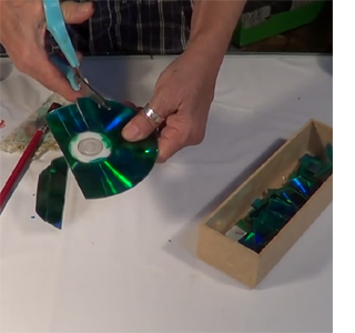 Mosaic picture frames with CDs