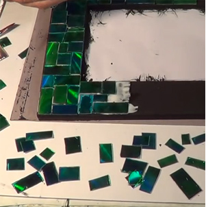 recycle cds into mosaic picture frames