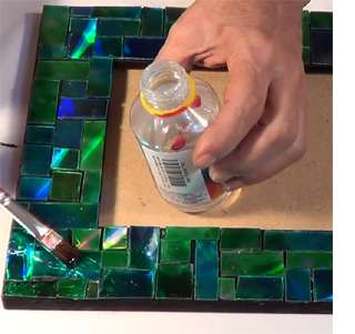 recycle cds into mosaic picture frames