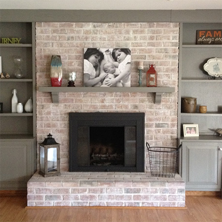 paint fireplace with whitewash and rust oleum high heat spray