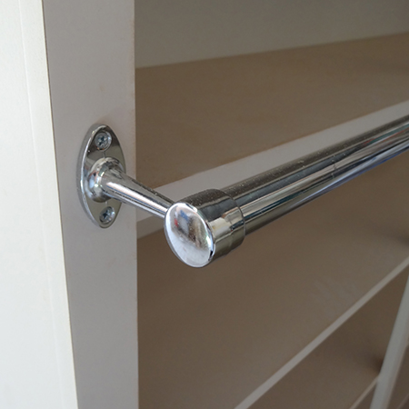 brushed chrome rod and fittings for ladder for diy library bookcase bookshelf