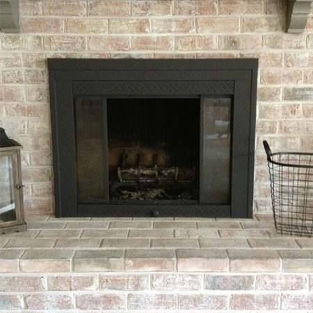 paint brick or metal fireplace surround with rust oleum high heat spray