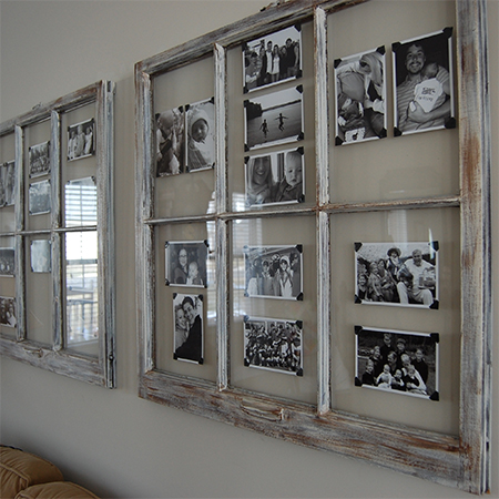 turn reclaimed old picture frame into photo art wall gallery