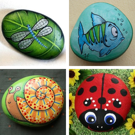 painted pebbles and river rocks