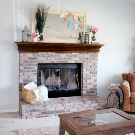 add mantel shelf to fireplace