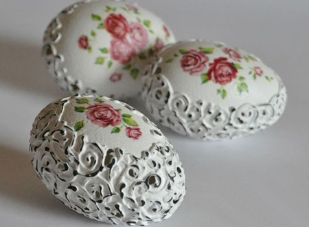 Elegant engraved lace eggs with dremel rotary multitool