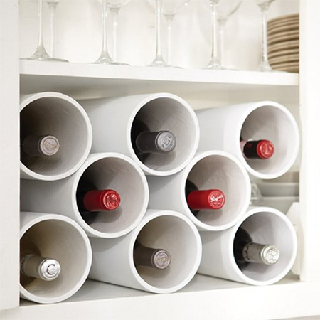 pvc pipes useful as a wine rack
