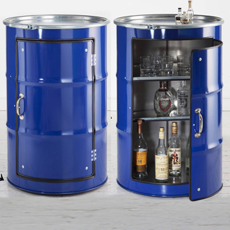 oil barrels cabinet turned into storage barrel drum dzine cabinets gallon bar mini craft za bars recycled