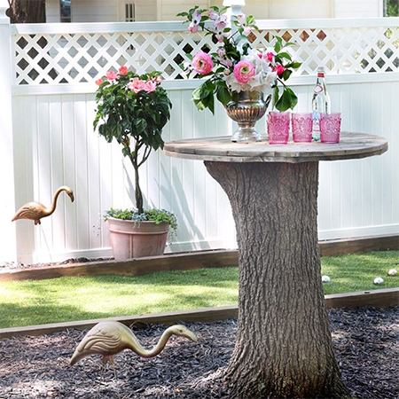 What to do with a tree stump garden table