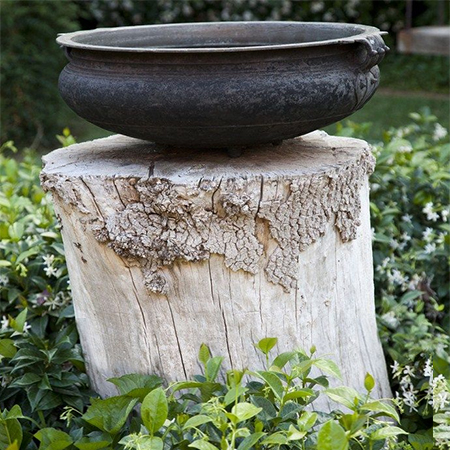 What to do with a tree stump bird water feature