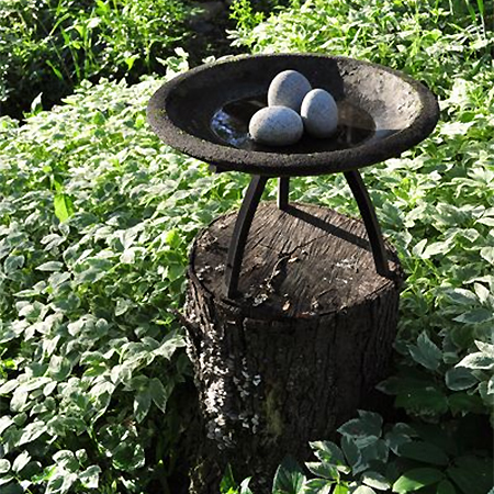 What to do with a tree stump bird waterbath