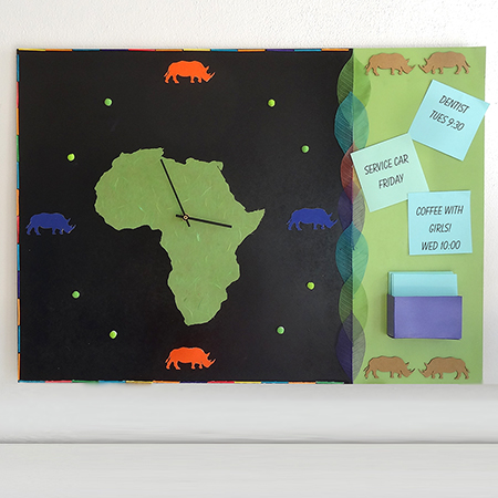 rhino wall clock memo board craft ideas