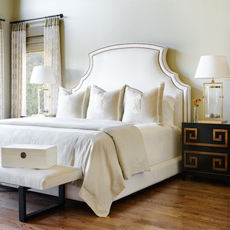 easy upholstered headboard ideas nailhead trim romantic bedroom