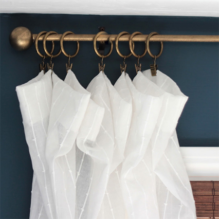 PVC pipes and ping-pog ball curtain rod and finials!