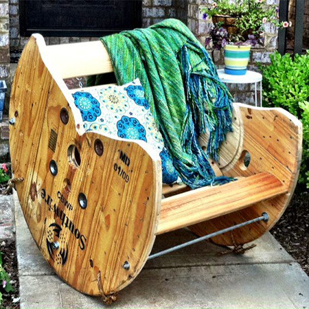 Cable spool chairs for garden or patio