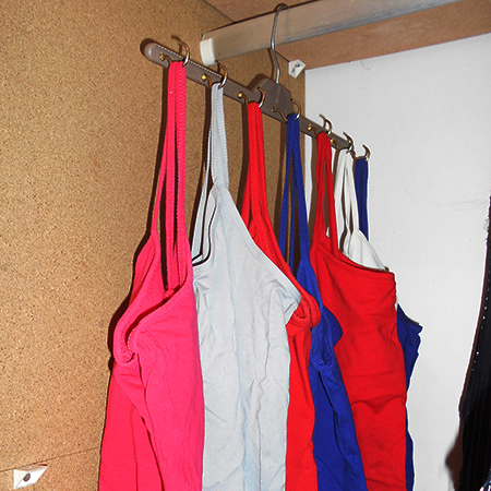 space saving closet ideas make a strappy-Tshirt or vest hanger