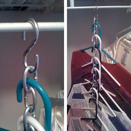 length of chain for coat hangers in closet for space saving ideas
