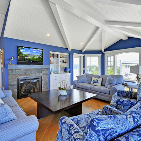 ideas decorating with shades of blue for living room