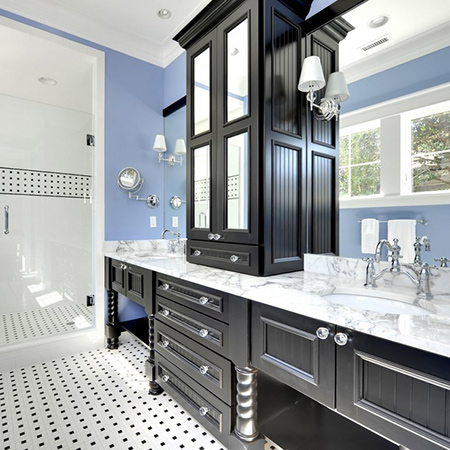 ideas decorating with blue for clean fresh bathroom