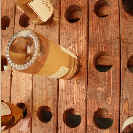 Use reclaimed wood to make a riddling rack