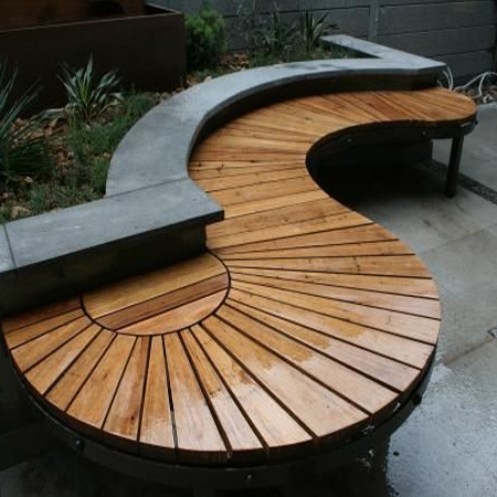 contemporary flowing garden bench