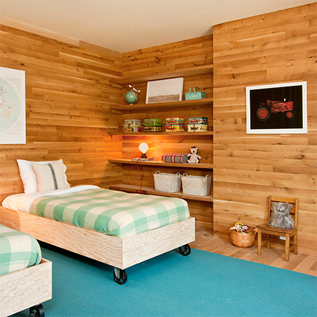 Naturally modern wood homes timber planks walling in bedrooms